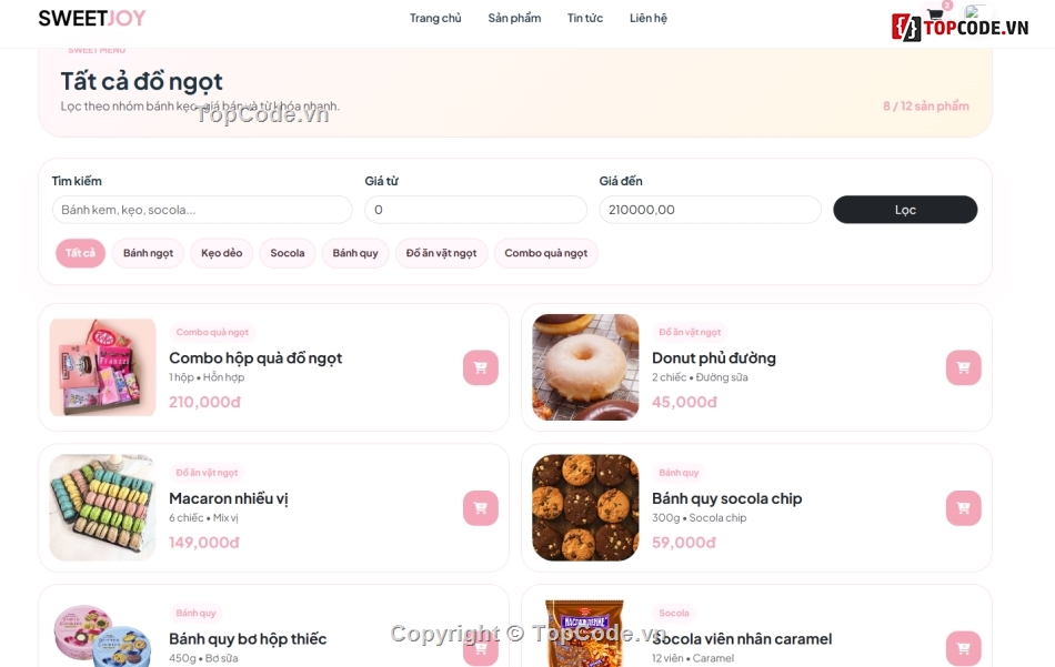 bán web,Sweet,web đồ án